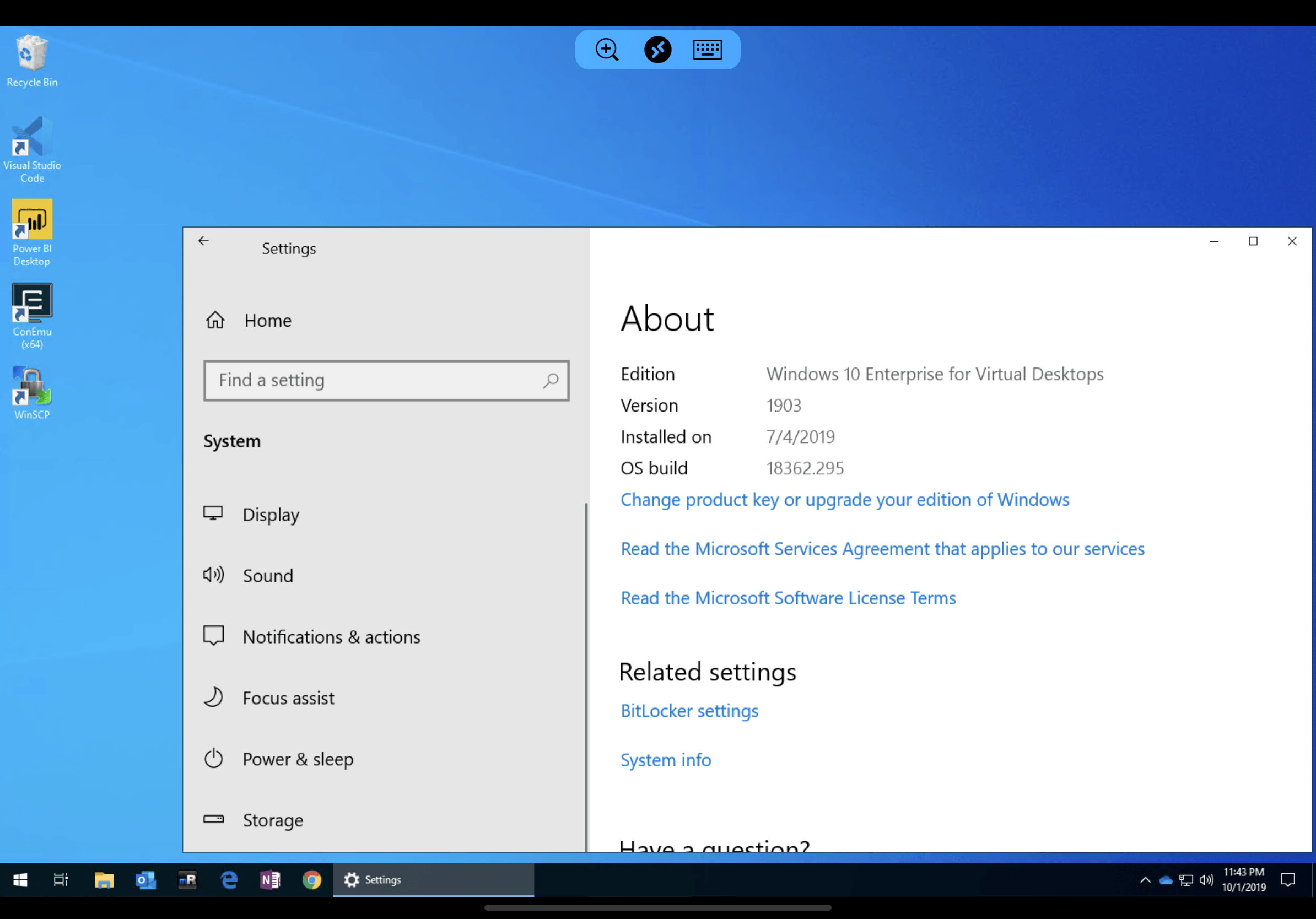 Screenshot of iPadOS connecting to WVD Windows Virtual Desktop.