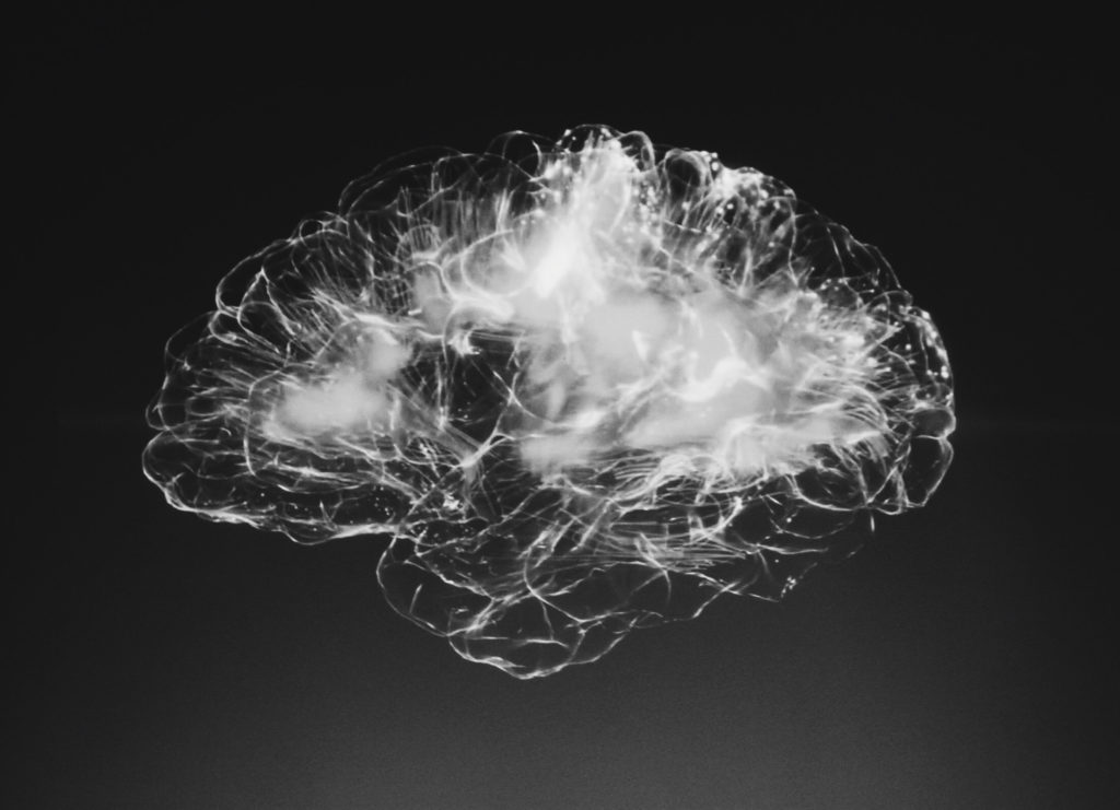 Artistic image of a brain suggests activity through learning.