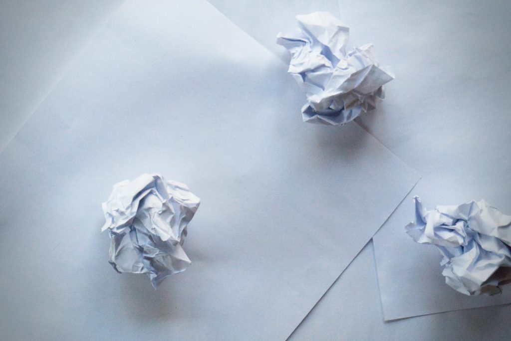 Picture of crumpled paper reminds us that so much of the paper that is used is unnecessary.