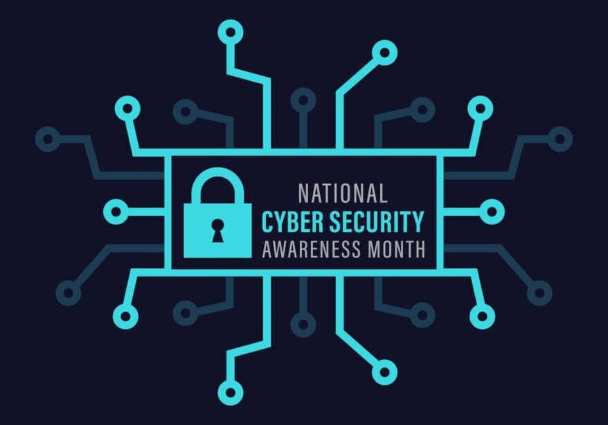 National cyber security awareness month is observed every year in october. Cyber security banner vector isolated on background. Concept design for poster, greeting card and banner website.