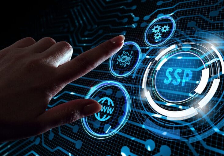 SSP - Supply Side Platform. Business, Technology, Internet and network concept.